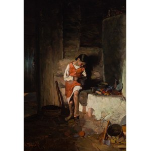 Franciszek Mrażek (1891-1970), Girl at the Stove.