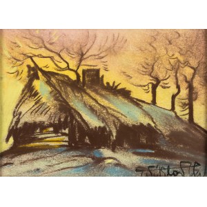 Victor Zin (1925-2007), Cottage at Sunset.