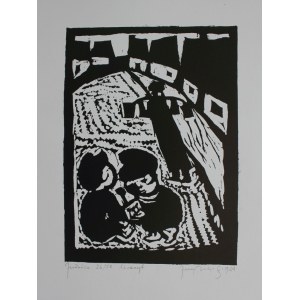 Jerzy Duda-Gracz, Bawiące się dzieci z cyklu „Judaica”(1964, odbitka późniejsza)
