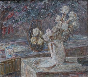 Stefan Just, Martwa natura z kwiatami w dzbanach, 1964