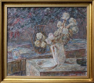 Stefan Just, Martwa natura z kwiatami w dzbanach, 1964