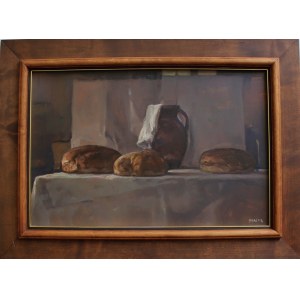 Jozef Panfil, Still life with loaves and a jug