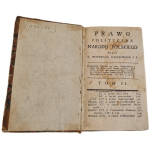 SKRZETUSKI, Wincenty — THE POLITICAL RIGHTS OF THE POLISH NATION, Volume II, Published [1784]