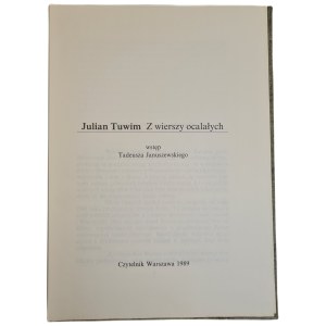 Julian Tuwim - From the Surviving Poems [first edition, 1989]