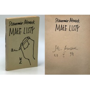 MROŻEK Sławomir - MAŁE LISTY, wyd. 1982 [AUTOGRAF, pierwsze wydanie]