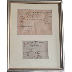 DOWODY OSOBISTE/AUSWEIS, AUSWEISKARTE [j. niem] wydane 21 lipca 1942 r. i 8 marca 1944 r.