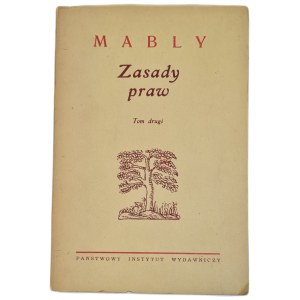 MABLY (Gabriel) – ZÁSADY PRÁVA, zväzok II, vydanie z roku 1952