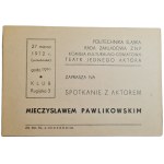 PAWLIKOWSKI MIECZYSŁAW - autograf na zaproszeniu z 1972 r.