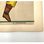 Stryjeńska Zofia (1891 Kraków - 1976 Genewa), Chłop ze Śląska, plansza XIII z teki Polish Peasants' Costumes, 1939 r.