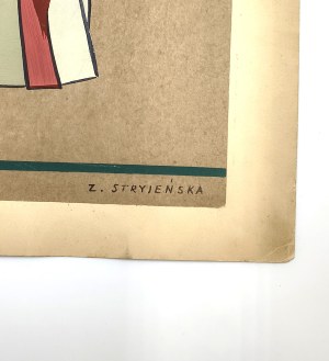 Stryjeńska Zofia (1891 Kraków - 1976 Genewa), Chłop z Krakowskiego, plansza I z teki 'Polish Peasants' Costumes', 1939