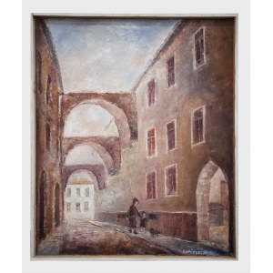 Marian Chmielecki (1935–2022), “Jabłonkowski Alley,” oil on canvas, 2000