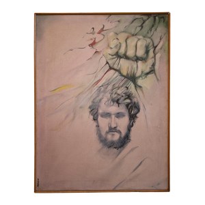 Józef Drong, „Portrét s päsťou“, 1984