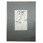 Bronisław Liberda, *Nude with a Saxophone*, print
