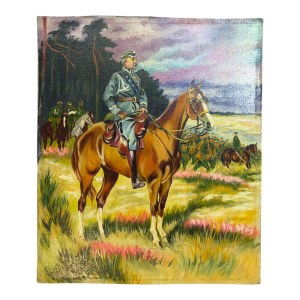 K. Mueller, Józef Piłsudski na Kasztance (kopia według Wojciecha Kossaka), olej/płótno, koniec XX w.