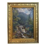 Antoni Wippel (1882–1969), Forest Stream, oil on panel, first half of the 20th century