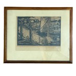 Unknown artist, “Landscape along the Warta River,” linocut