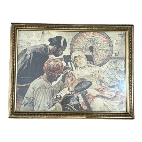 Julian Fałat (1853-1929), „Na statku”, Chromolitografia barwna, 1886/1887