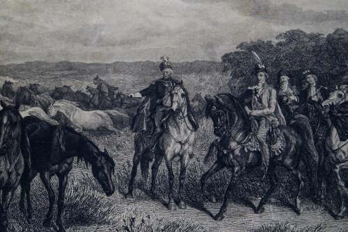 Henryk Redlich, „Stadnina księcia Józefa Poniatowskiego” - grafika wg obrazu Juliusza Kossaka, Towarzystwo Przyjaciół Sztuk Pięknych w Krakowie, 1870