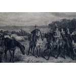 Henryk Redlich, “Prince Józef Poniatowski’s Stud Farm” — print based on a painting by Juliusz Kossak, Society of Friends of the Fine Arts in Kraków, 1870