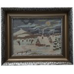 Winter Landscape, Hand-embroidered painting, Europe, second half of the 20th century.