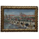 Embroidered picture “Prague – Charles Bridge,” cross-stitch