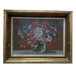 Embroidered picture “Bouquet of Wildflowers in a Glass Vase,” cross-stitch, 20th century