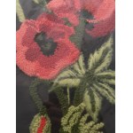 Embroidered painting “Poppies,” hand-embroidered on a black background, 20th century