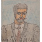 Nikifor Krynicki (1895-1968), Portret brodatego mężczyzy