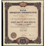Poland, 5 shares at 500 zlotys = 2,500 zlotys, 1929, Warsaw