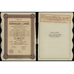 Poland, 5 shares at 250 zlotys = 1,250 zlotys, 1937, Warsaw