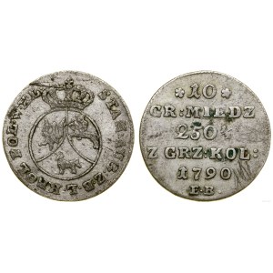 Poľsko, 10 medených grošov, 1790 EB, Varšava