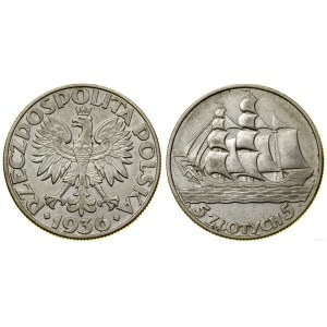 Poland, 5 zlotys, 1936, Warsaw