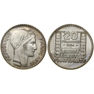 Francja, 20 franków, 1934, Paryż