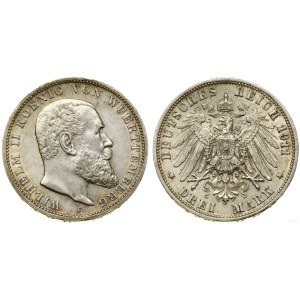 Niemcy, 3 marki, 1911 F, Stuttgart