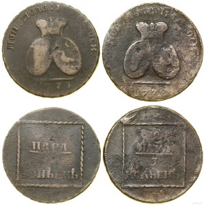 Rosja, zestaw: 2 x 2 para = 3 kopiejki, 1773, 1774 (?), Sadogura