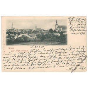 [ZĄBKOWICE ŚLĄSKIE. General view] Greetings from Frankenstein. Published by C. Schwager Nachfolger, Dresden