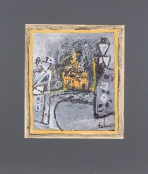 Eugeniusz TUKAN-WOLSKI (1928-2014), Świątynia w czasie deszczu