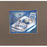 Eugeniusz TUKAN-WOLSKI (1928-2014), Still life on a table on a blue background