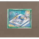 Eugeniusz TUKAN-WOLSKI (1928-2014), Still life on a table on a green background