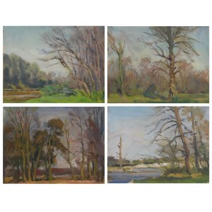 Juliusz KRAJEWSKI (1905-1992), Cztery obrazy z cyklu „Wiosna w Świdrze”
