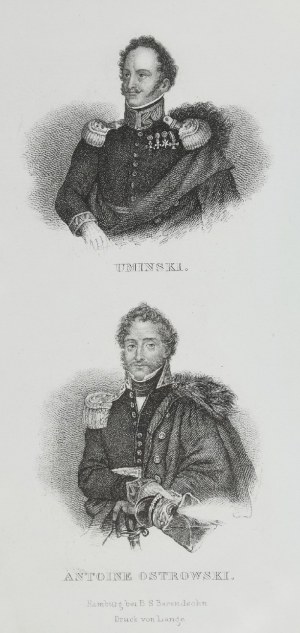Carl MAYER, Dwa portrety przywódców powstania listopadowego: Jan Nepomucen UMIŃSKI (1780-1851) i Antoni OSTROWSKI (1782-1845)