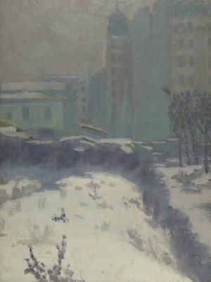 Jan WAŁACH (?), Pejzaż miejski [Lwów?], 1909