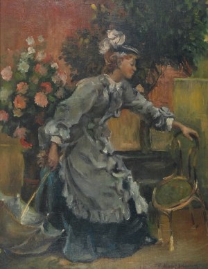 P. Albert LAURENS (1870-1934), Dama z parasolką