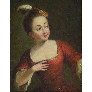 Niezidentyfikowany malarz, Portret damy - pastisz z Antoine Watteau