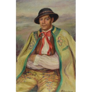 M. DROWOLSKA, Portret mężczyzny w stroju góralskim