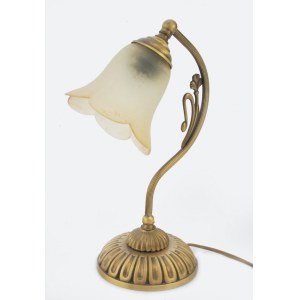 Lampka nocna z abażurem w kształcie  tulipana - w typie retro, XX w.