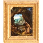 Girolamo Muziano (cerchia di) (Brescia 1532 - Roma 1592), Saint Francis receiving the stigmata