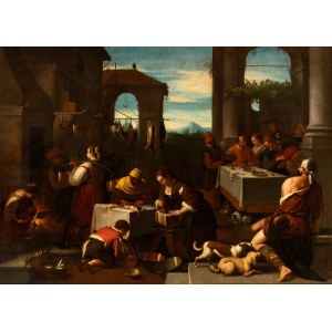 Jacopo Dal Ponte detto Jacopo da Bassano (seguace di) (Bassano del Grappa 1510 - 1592), Lazarus and the Rich Epulon