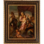 Federico Barocci (seguace di) (Urbino 1535 - 1612), Madonna with Child, St. Joseph, holy Bishop and angels