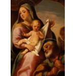 Federico Barocci (seguace di) (Urbino 1535 - 1612), Madonna with Child, St. Joseph, holy Bishop and angels
